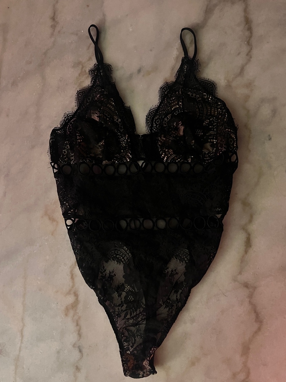 Victoria's Secret Black Lace Bodysuit Teddy